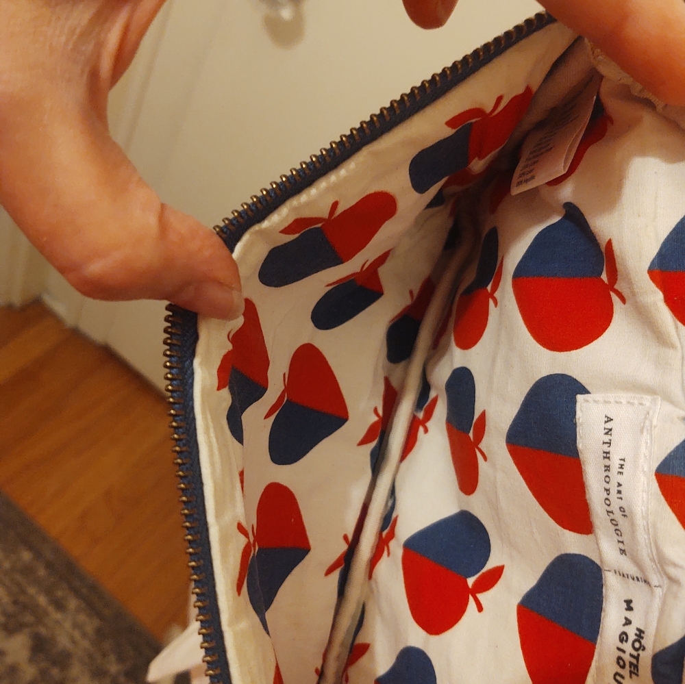 Hotel MAGIQUE + Anthropologie Red and Blue Heart Print Canvas Waist Bag - Picture 7 of 11